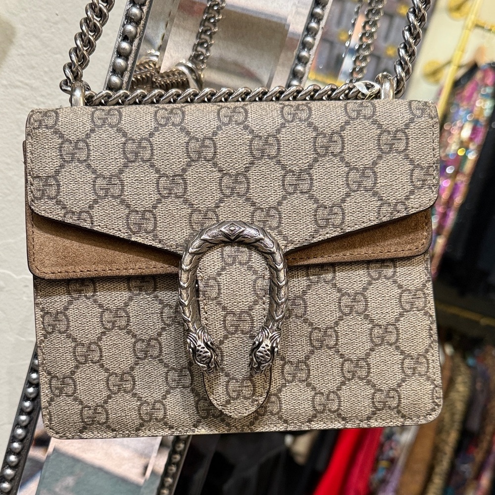 Gucci Beige and Brown Dionysus Crossbody Bag